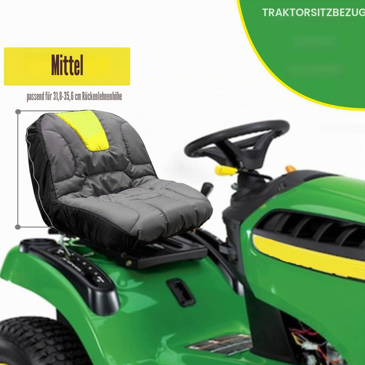 BeadChica Sitzbezug für Aufsitzmäher, kompatibel mit Husqvarna, Cub Cadet, John Deere, Craftsman, Kubota, Rasentraktor, Größe M