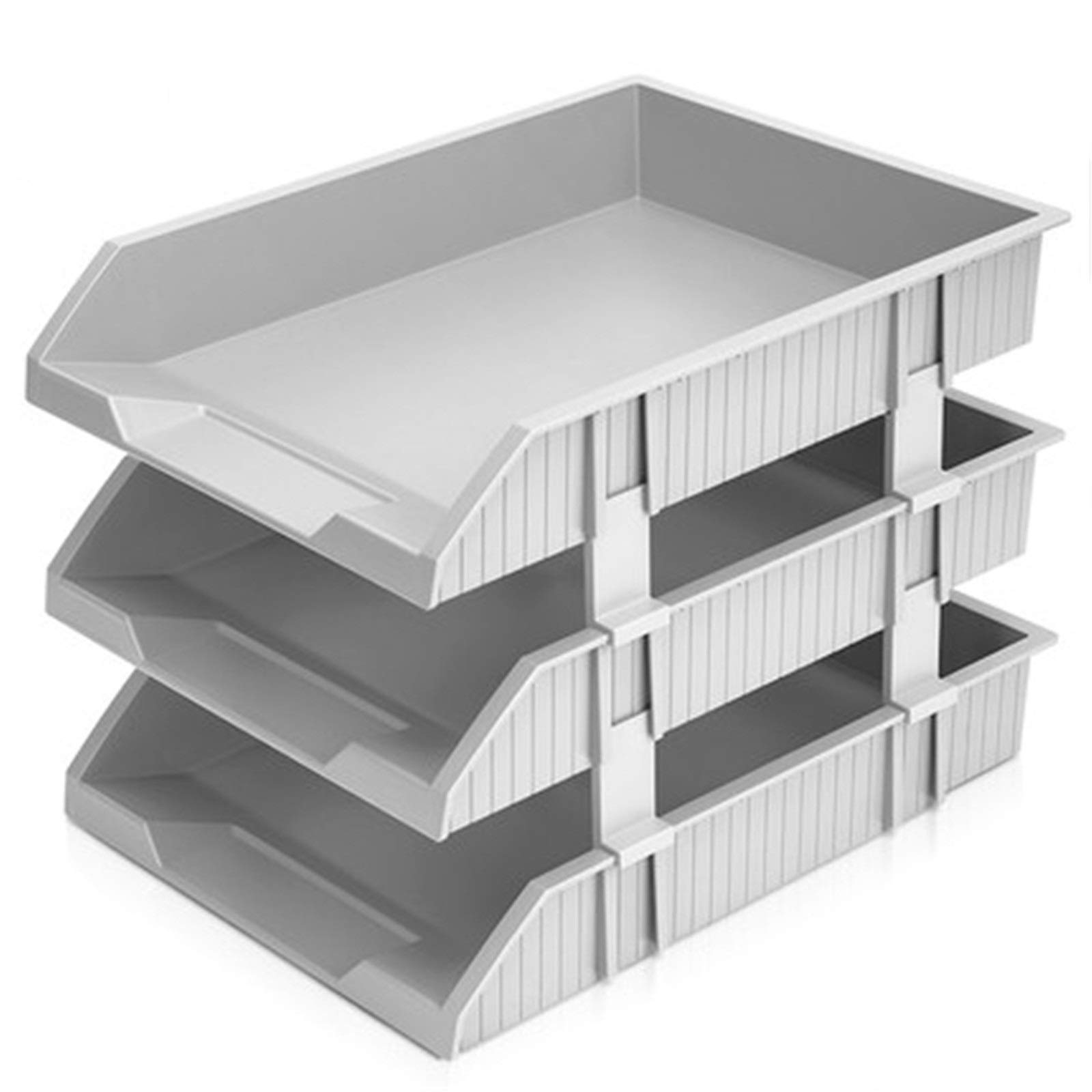 Bandejas archivadoras, Estantería sobre la mesa, caja de almacenamiento de carpetas multicapa tipo cajonera A4, suministros de oficina, almacenamiento de datos, caja de archivos(Grey)