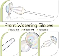 Vista 3 de meekoo 10 globos de riego de plantas de vidrio para riego automático al aire libre, dispositivo de inserción de maceta con degradado de arco iris