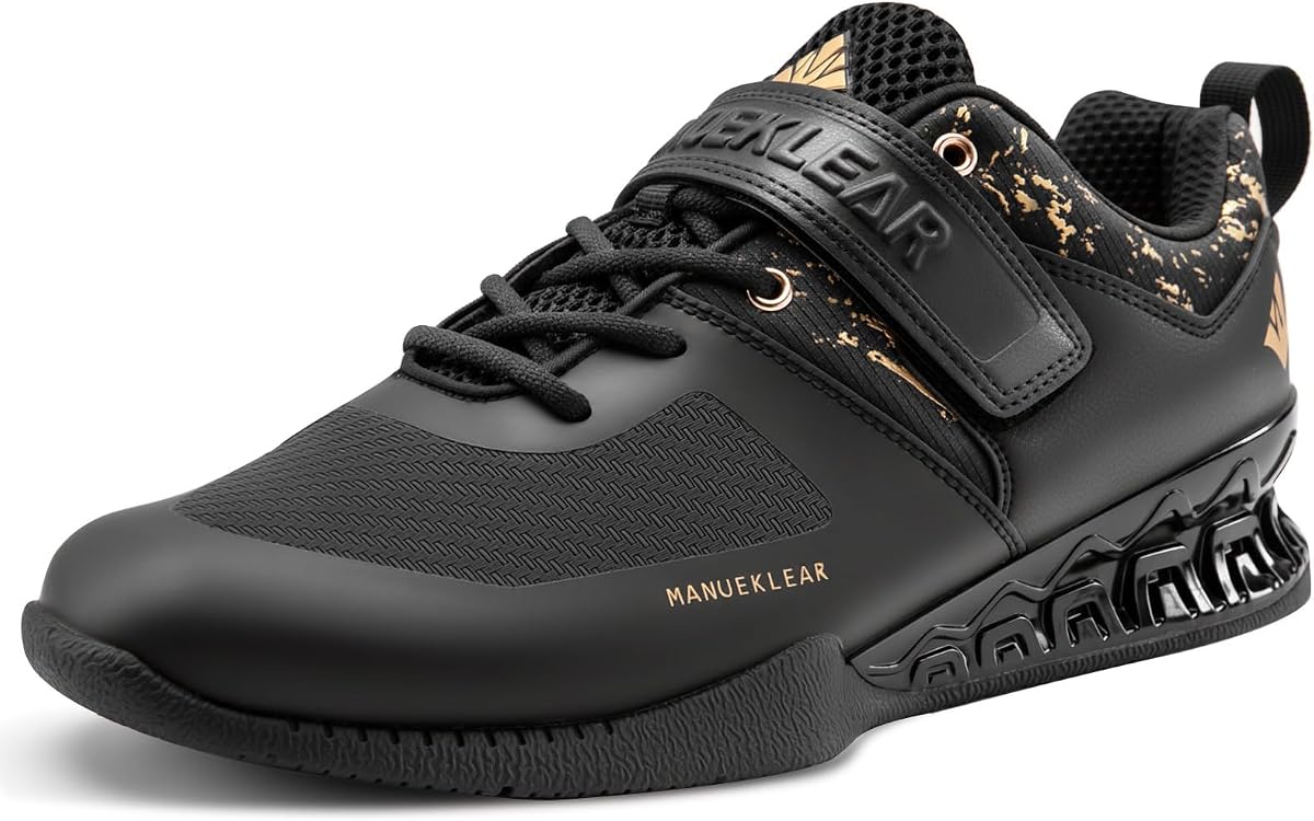 MANUEKLEAR Weight Lifting Shoes Men, Professional Training Weightlifting Shoes, Squat Shoes for Powerlifting with Rubber Non-Slip Sole