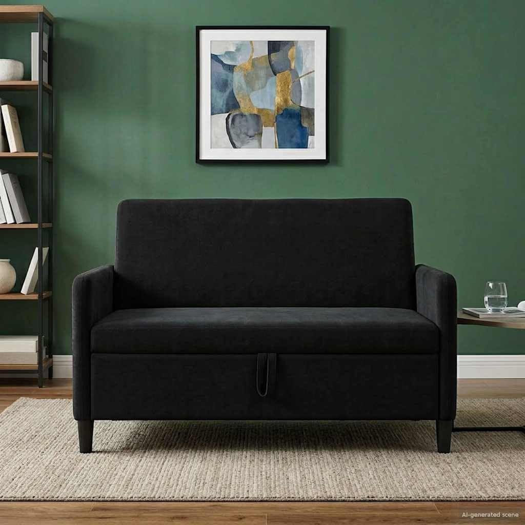 Hothingwell Sofa z miejscem do przechowywania, czarna 122 x 78 x 87 cm