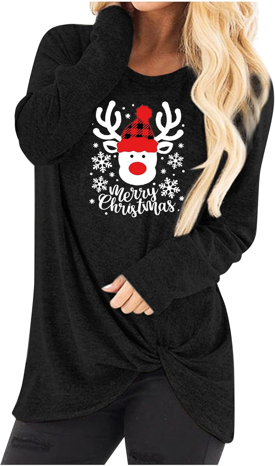 JJHAEVDY  Soft Sweatshirts for Women Kink Design O-Neck Long Christmas Print Plus Size Going Out Tops for Women : Sports & Outdoors