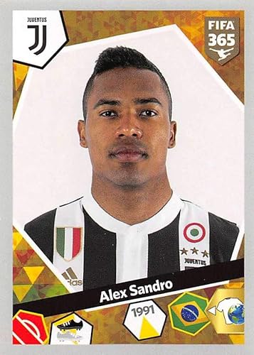 2017-18 Panini FIFA 365 Stickers Soccer #330 Alex Sandro Juventus Official Smaller Than Trading Card Sized Album Sticker in Raw (NM or Better)