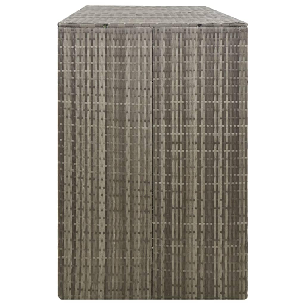vidaXL Abri pour Poubelle Triple Gris 207x80x117 cm Résine tressée, Stockage de Poubelle à Roue Unique, Couvercle pour Poubelle, abri pour Poubelle à Roue Unique