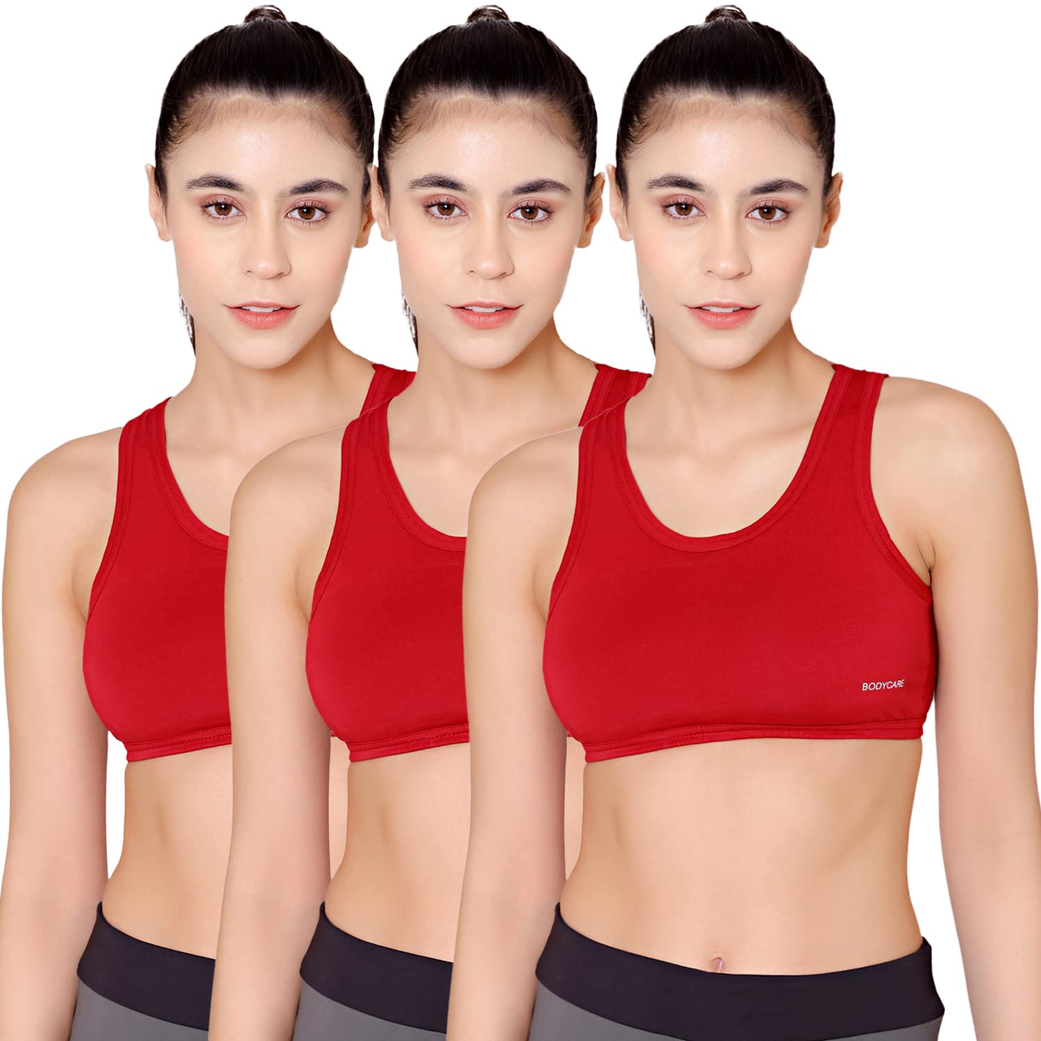 bodycare Women's Cotton Pack Of 3 Sports Bra - E1610-picture-44