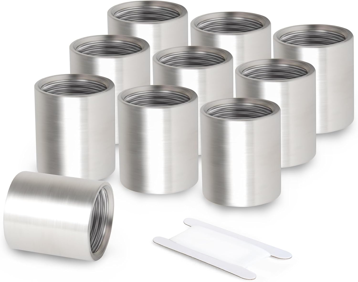 10PCS 304 Stainless Steel Cast Pipe Fitting, 1/2" NPT x 1/2" NPT Female Threaded Coupling for Air/Fuel/Water/Gas/Oi