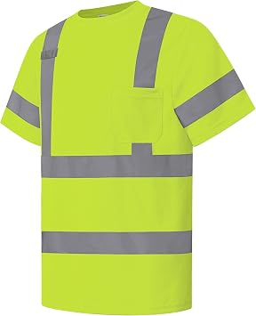 Construction Shirts, Hi Vis Shirt for Men, Class 3, Yellow, M