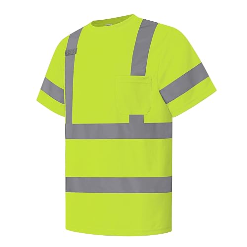 Safety Shirts for Men Women, Hi Vis Shirts, Yellow, 2XL
