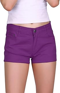 purple denim shorts womens