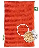 HERBALIND Robustes Kirschkernkissen Cord Premium30x20cm 600g (M) - Handmade in Germany - Wärmekissen für Mikrowelle - 100% OEKO TEX Baumwolle für Erwachsene Kinder (Cordstoff, orange)