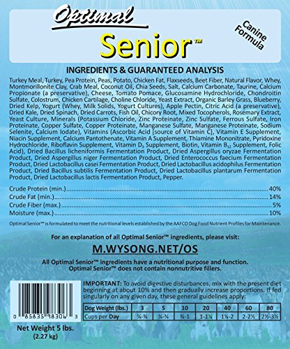 Wysong Optimal Senior - Senior Canine Formula Dog Food- 5 Pound Bag #TOP4