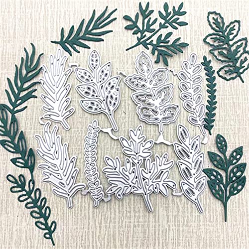 8Pcs/Set Leaf Metal Die Cuts,Various Leaves Plant Flower Cutting Dies Cut Stencils For Diy Scrapbooking Album Decorative Embossing Paper Dies Card Making #TOP2