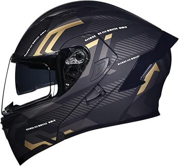 Modular Full Face Helmet with Quick Release Buckle Flip-Up Motorcycle Helmet with Double Layer Inner Visor DOT/ECE Approved for Men Women Dirt Bike Racing