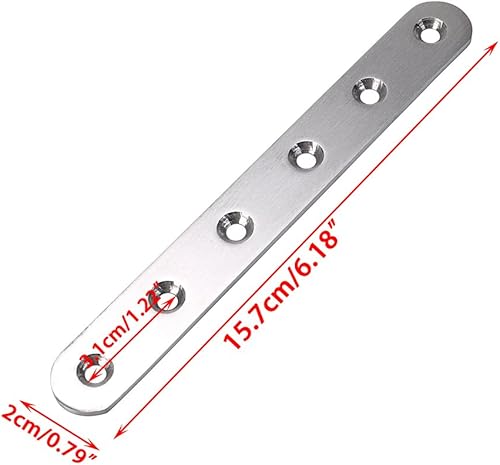 Miniatura 21 de Sumnacon 8 placas planas de acero inoxidable – Placa de reparación resistente de 4 pulgadas, soportes de esquina recta, conectores de reparación