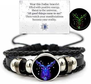 Zodiac Signs Spirit Bracelet, Zodiac Bracelet, Serene Manifestation Bracelet, The Soul Bracelet, Multilayer Adjustable Twelve Constellation Zodiac Leather Bracelets (Capricorn)