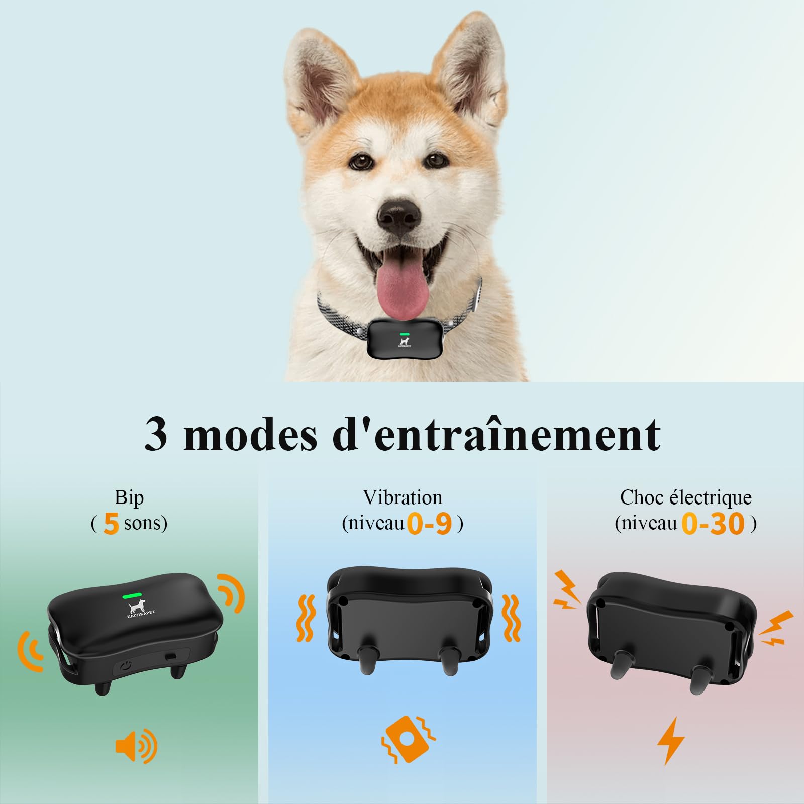 Clôture Électronique et Collier pour Chien avec 14 Niveaux Distance (8-1050m), Système de Clôture, Collier de Dressage pour Chien avec Mode Vibration, Son, Choc, IPX7 Résistant à L’Eau
