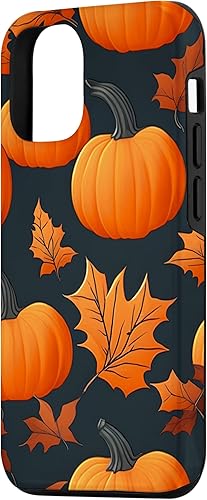 Miniatura 2 de iPhone 1212 Pro Calabazas Negro Y Naranja Cuadros Otoño Hojas Otoño Halloween Case