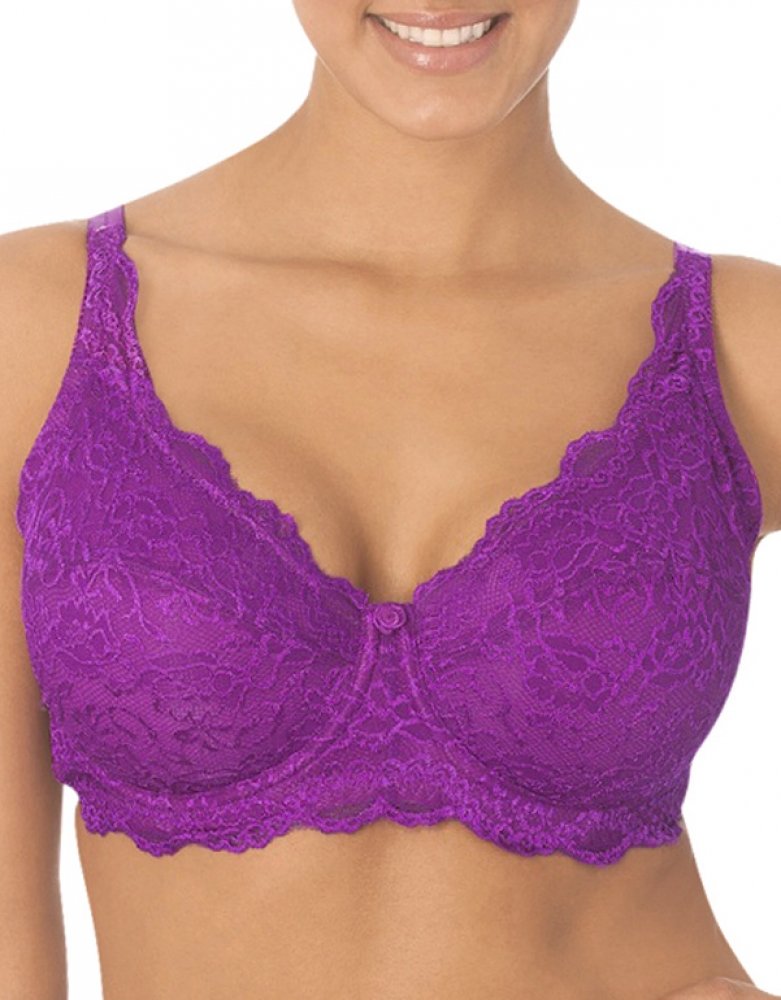 QTIntimates Women's All over Lace Underwire Bra,44DD,Amethyst