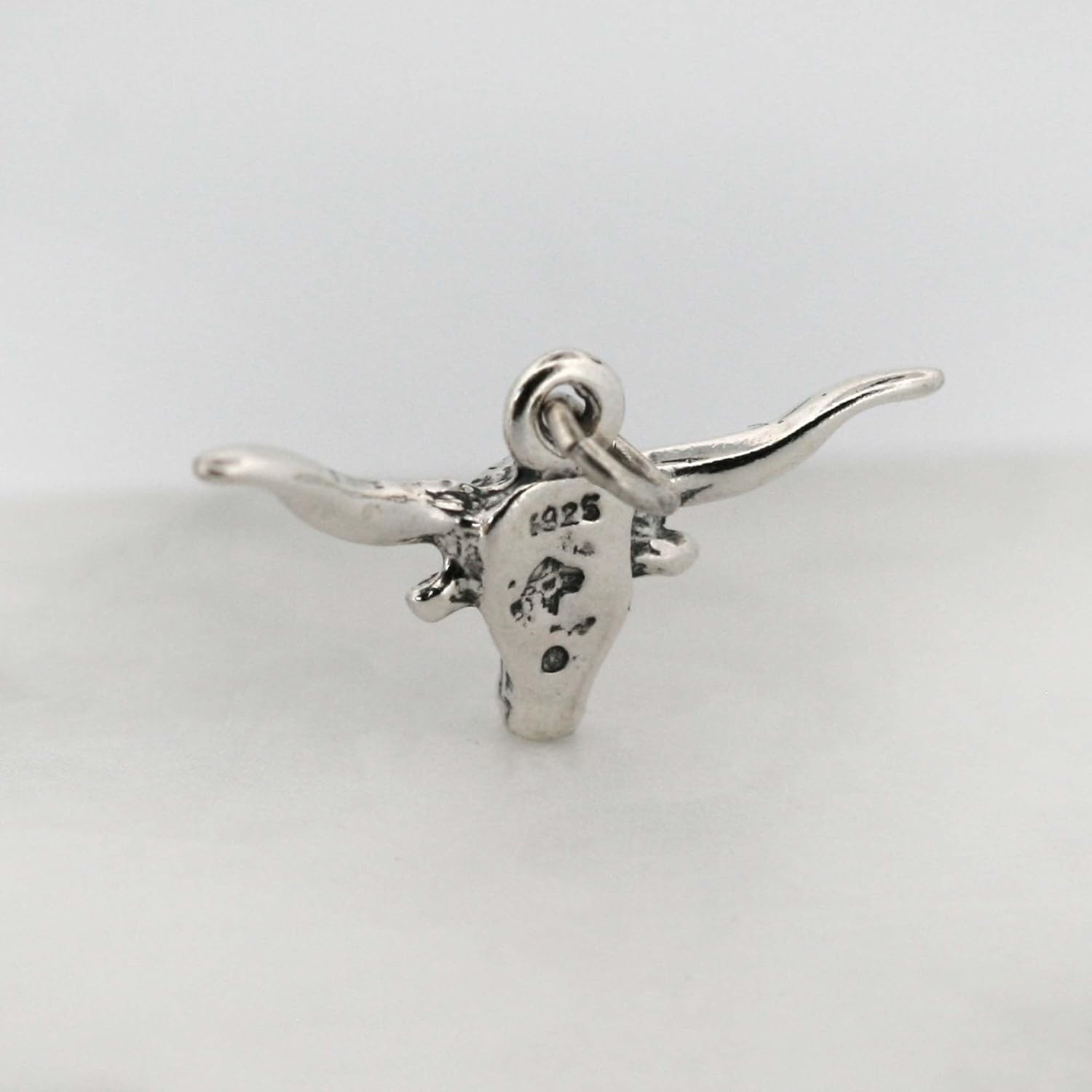 Texas Longhorn Steer Head 925 Solid Sterling Silver Charm Pendant Bracelet Jewelry Making Supply
