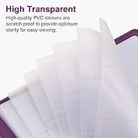 Vista 3 de MaxGear Organizador de Tarjetas de Negocio, Libro Portátil para 240 Tarjetas, Portatarjetas de Negocio para Hombres y Mujeres, Archivador Púrpura