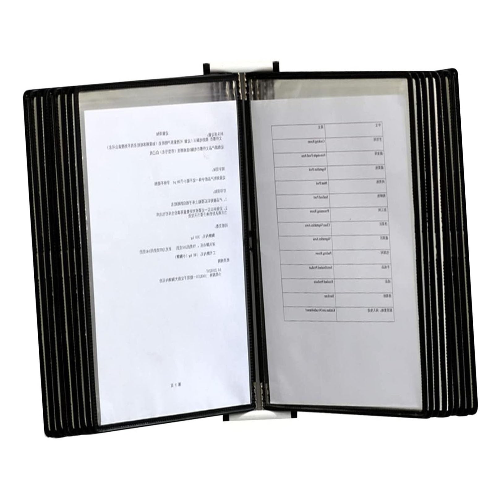 OLSKFUH Wall-Mounted Flip File Holder - Desktop Flip Display Folder, 20 Display Pockets, File Organizer For Desk, A4 Letter-Size, For Office, Workshop, Restaurant Reference And,A-20page