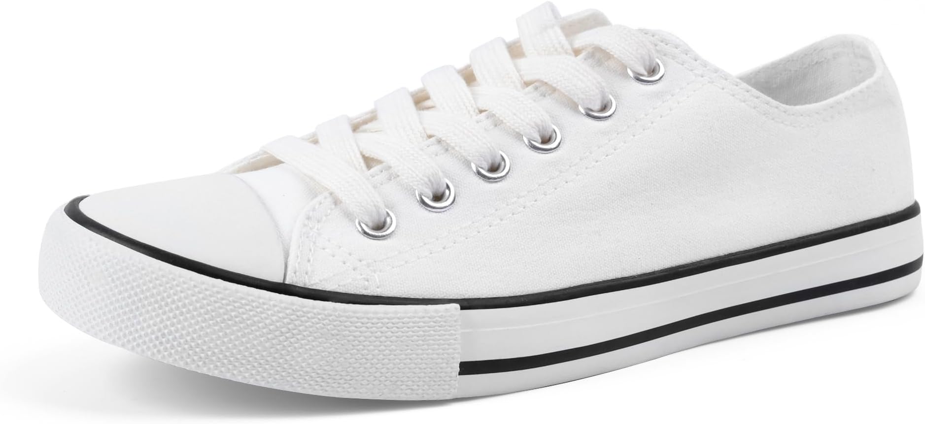 Women's Canvas Shoes, Lace-Up Low-Top Comfortable Breathable Sneakers for Women, Non-Slip Fashion Flats