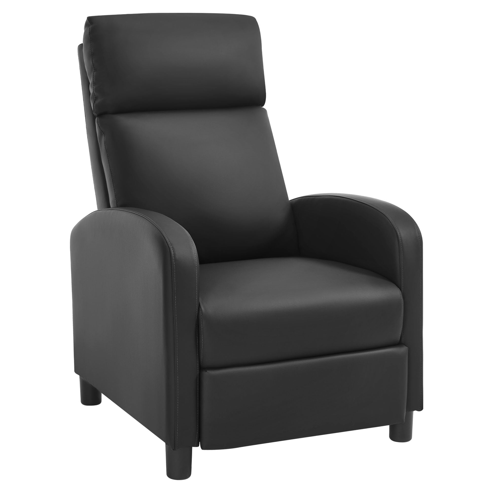 WOLTU SKS57sz Recliner Chair in black PU leather, positioned in a living room setting.