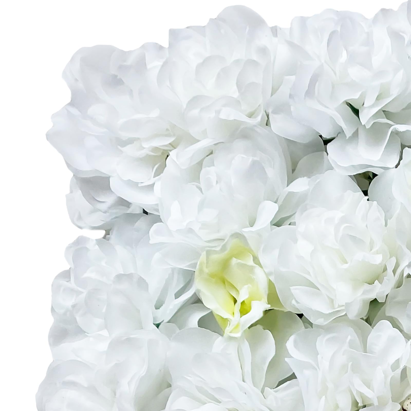 12 Stücke Künstliche Blumenwand Panel 60×40cm, DIY Seidenblumen Kunstblumen Wanddekorationskulisse für Hochzeit Dekor Party Hintergrund (Weiß Rose+Dahlie)