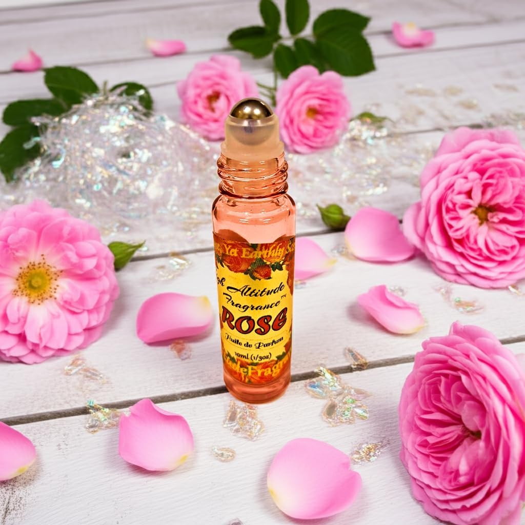 ROSE Perfume Oil - All-Natural Essential Oil Fragrance - Huile de Parfum - Bulgarian Damask Rosa Damascena Petals Otto,Tea Rose, De Mai - Roll On Roller Ball - Party Travel Guest Favors Gifts - 10mlx3 - Image 5