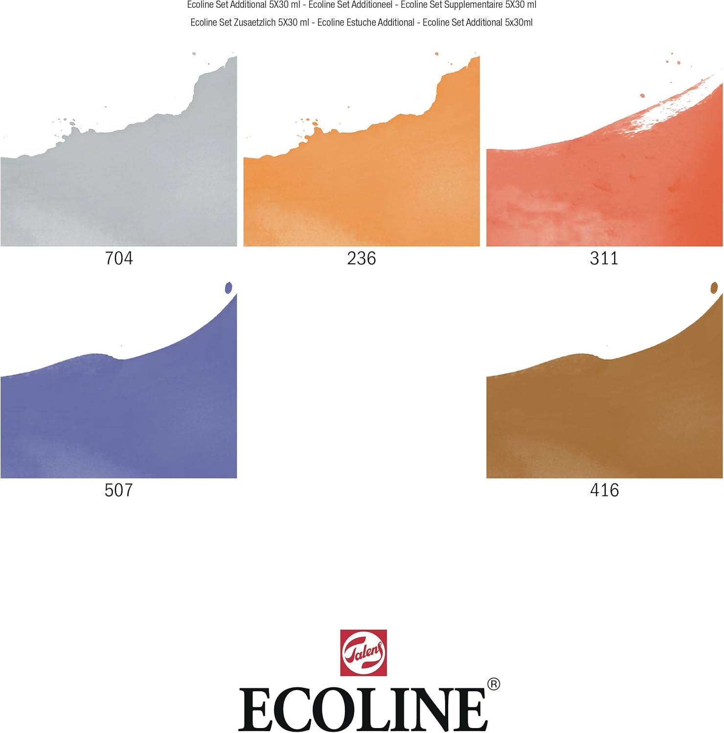 Ecoline Liquid Watercolour Additional Set 5 x 30 ml (11259901)