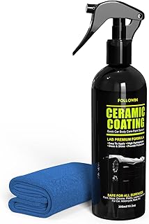 FOLLOWIN Ceramic Coating for Cars,Detail Products,Ceramic Detail Spray,High Hydrophobic Bead Maker,Gloss & Shine Paint Sealant,Quick Spray & Wipe Application,10.5oz