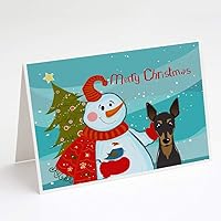 Vista 49 de Caroline's Treasures BB1861GCA7P Muñeco de nieve con Border Collie tarjetas de felicitación y sobres, paquete de 8 tarjetas en blanco con sobres