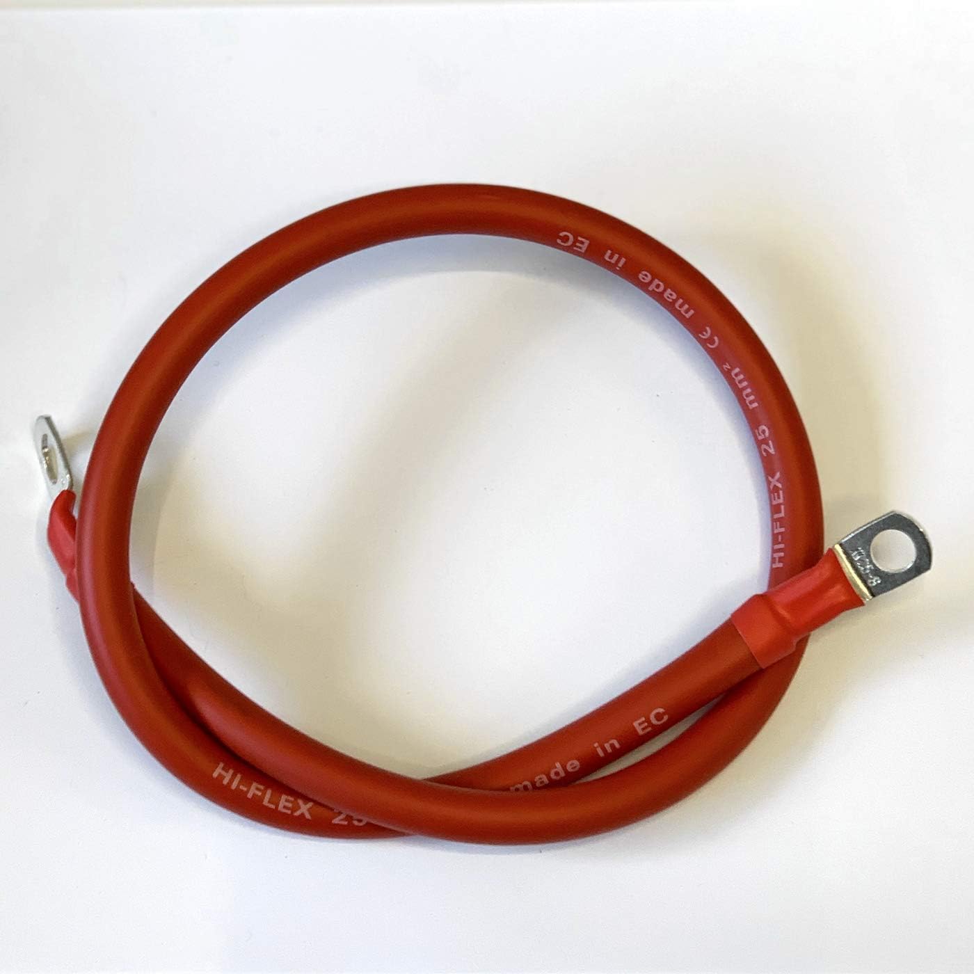 Battery Lead Power Strap Earth Bond Red/Black Leisure Cable Leads with Eyelets to Link Battery Bank by BMF DIRECT® (35mm² Red, 300mm(30cm) - 1ft)