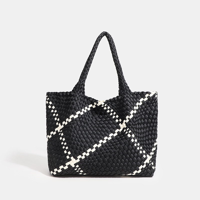 Bolso tote tejido para mujer, ligero, con clutch, ideal para la playa, viajes y uso diario miniatura 7