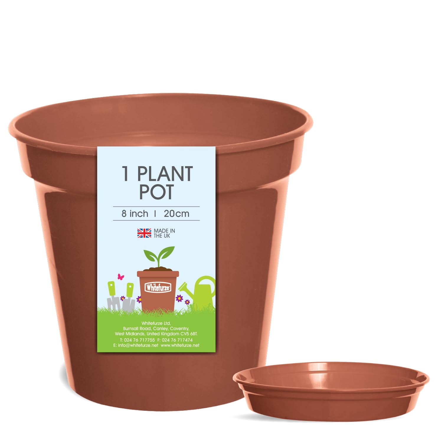 Whitefurze - Basic Plant Pots - Indoor Plant Pots - Flower Pots for Small Plants, Cuttings & Seedlings - Durable Polypropylene Plant Pots for Indoor & Outdoor Use, 15cm Diameter - Set of 3 — view 14