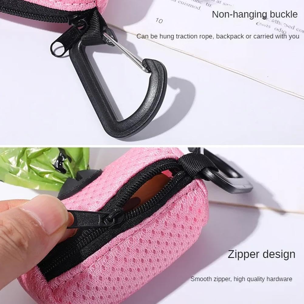 Distributeur de Sacs à déjections Canines en Maille, Support de Sac à déjections Canines, Support de Sac à déjections Canines à Suspendre pour raer Les déjections de Votre Chien Lors de Vos dépla