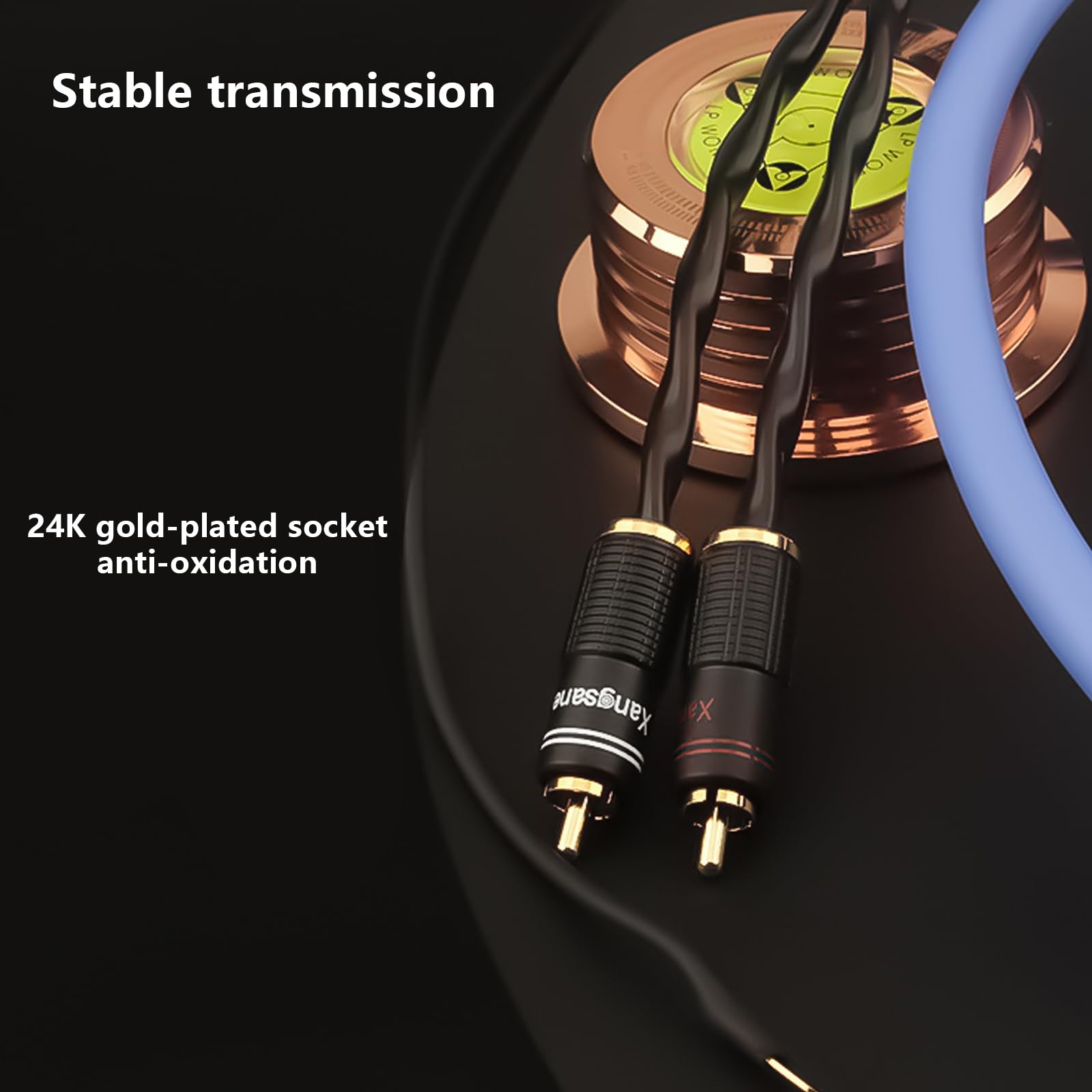 Spine stereo Cavo adattatore Vinili Tonearm Cavo Argento Placcato Vinili Cavo con Estensione Filo di Terra Ricambio Home Theater