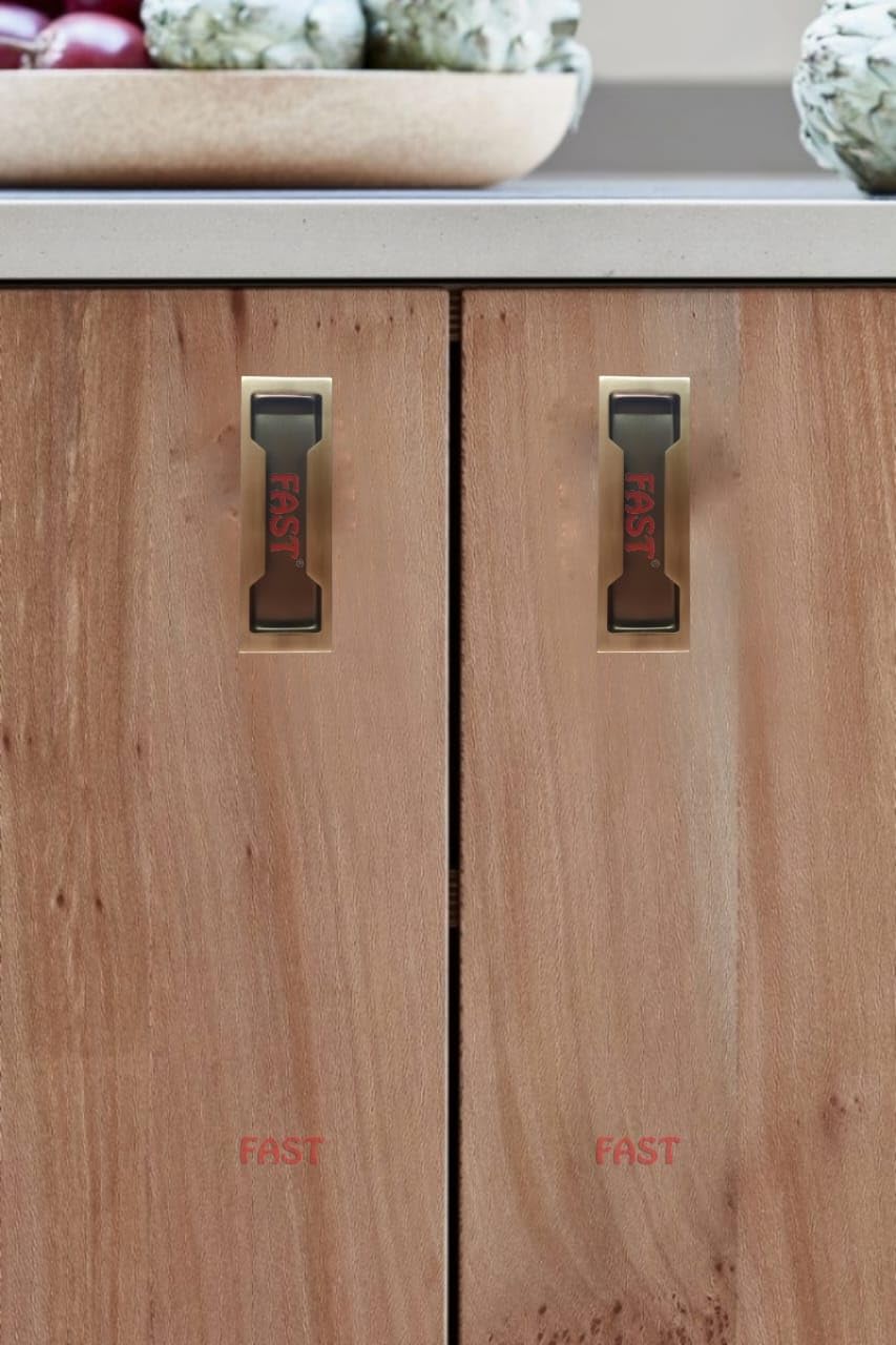 FAST CSH01 Steel Brass Antique Concealed Sliding Door Handle for Wardrobe & Cupboard Cabinet Doors Pull, Move The Door Aside and Dresser, Kitchen Drawers. (6 Inch) — Amazon image 4