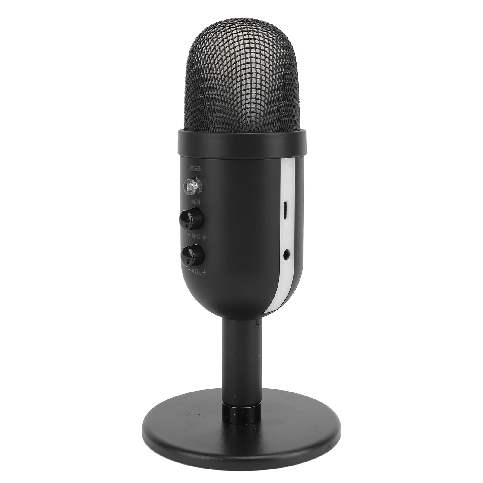 Diyeeni Microphone de Jeu, Microphone D'ordinateur USB, avec Prise Casque, Lumière LED, Muet, Bouton de Gain, Micro Podcast Condenseur pour L'enregistrement de Studio, Youtube, Streaming