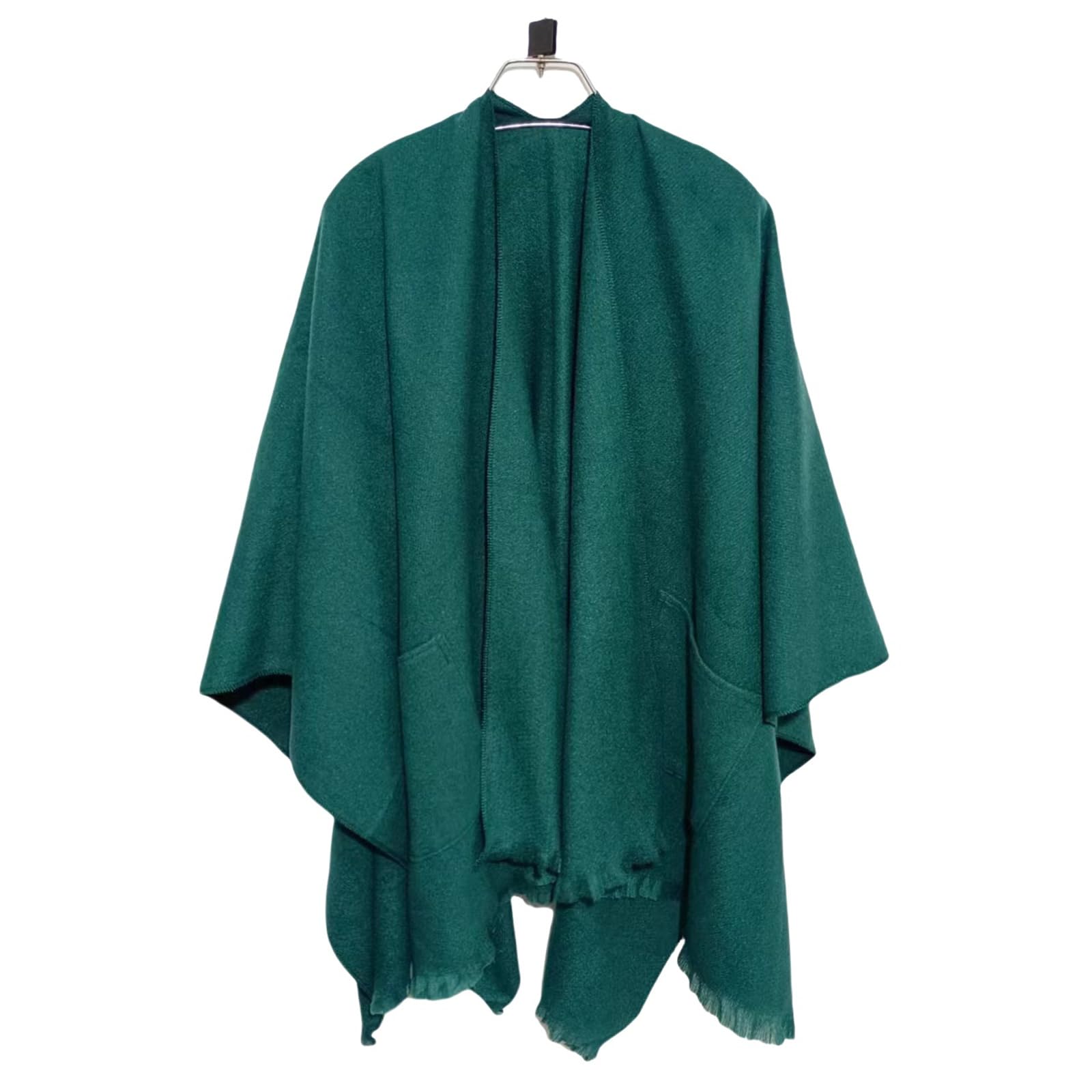 Poncho Mantella Colore Solido Autunno E Inverno Imitazione Cashmere Cape A Forma di Sciallo A metà Lunghezza del Mantello Esterno