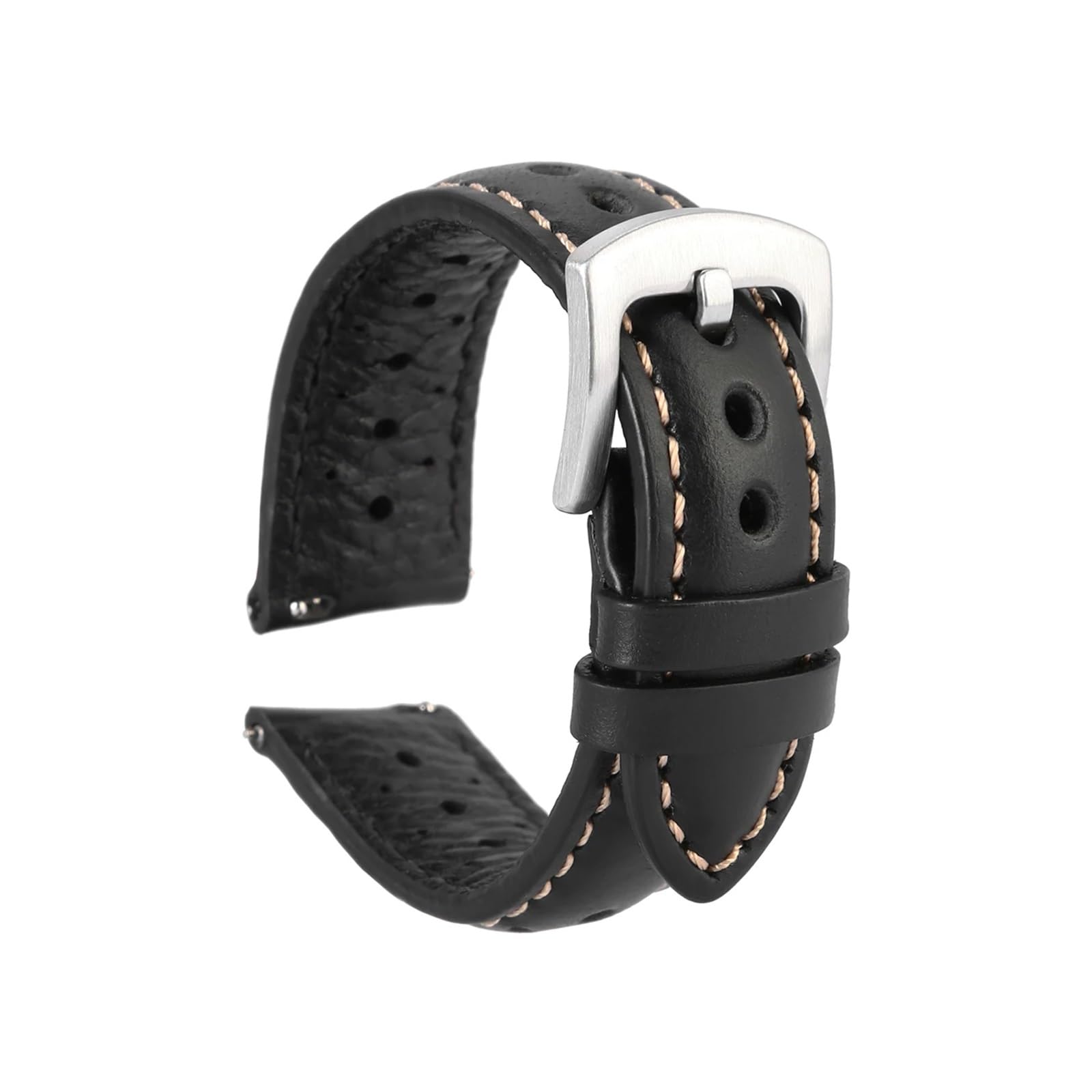 Generisch MENGKG Handgemachtes Rindsleder-Uhrenarmband, atmungsaktiv, 18 mm, 19 mm, 20 mm, 22 mm, Herren- und Damen-Armband aus echtem Ölwachs, Uhrenarmband, Zubehör