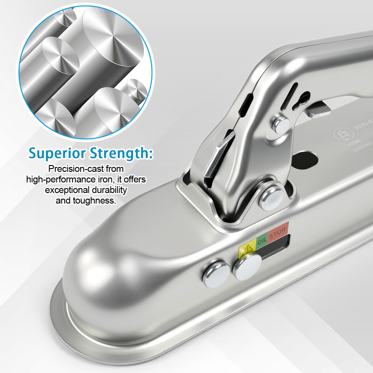 Zugkugelkupplung 800KG, Universal Anhängerkupplung 50mm Kugelkupplung, Zugmaul Anhänger Vierkant Rohr Anhängerkupplung mit Sicherheitsschloss Zugrohr Kupplung Zugmaul Trailer