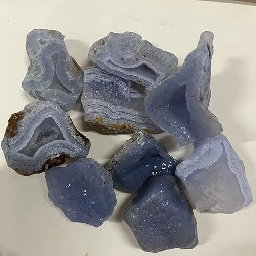 Miniatura 7 de TEAMWILL Piedra de ágata de encaje azul crudo, piedra de cristal curativo de ágata de encaje azul áspero, 3.53 oz