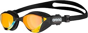 arena Cobra Ultra Swipe Mirror Unisex Race Schwimmbrille für Erwachsene, Taucherbrille mit Gebogenen Spiegelgläsern, Anti-Beschlag, UV-Schutz, 5 Austauschbare Nasenstege