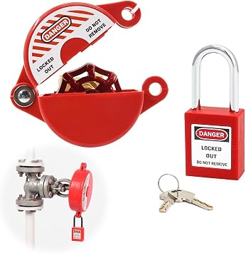 Outdoor Faucet Locks with Safety Padlock - Water Spigot Lock, Hose Bib Lock for 1 to 2-1/2 in Dia Valve Handles, Outside Faucet Child Locks, Prevent Water Theft, Unauthorized Water Use
