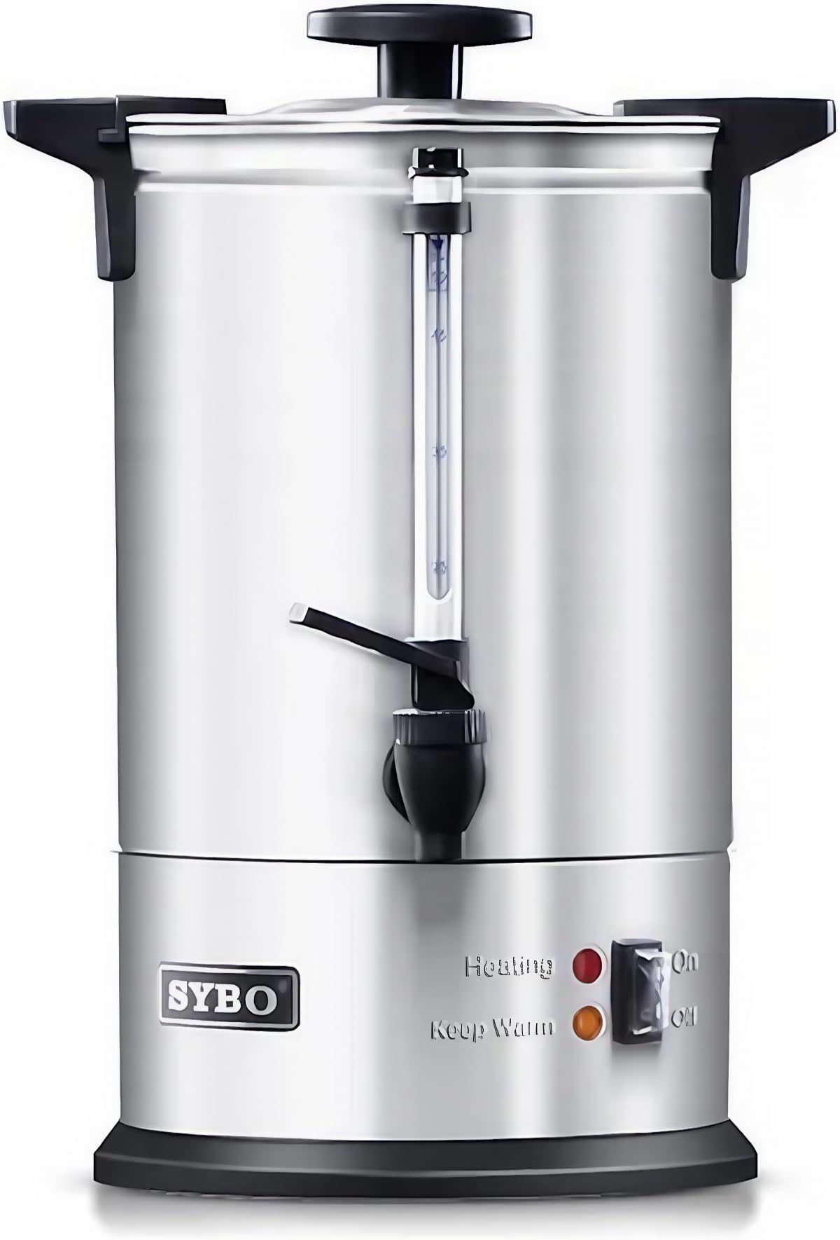 SYBO 120 Cup Commercial Coffee Urn & Hot Beverage Dispenser Stainless Steel Percolate Maker Fast Brew Keeps Warm – Ideal for Tea Water at Events Catering 18 L Metallic