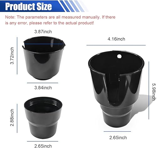 Miniatura 2 de Extensor de portavasos de automóvil 2 en 1, adaptador de soporte de bebida automotriz con base, soporte multifuncional para vasos de vehículo,