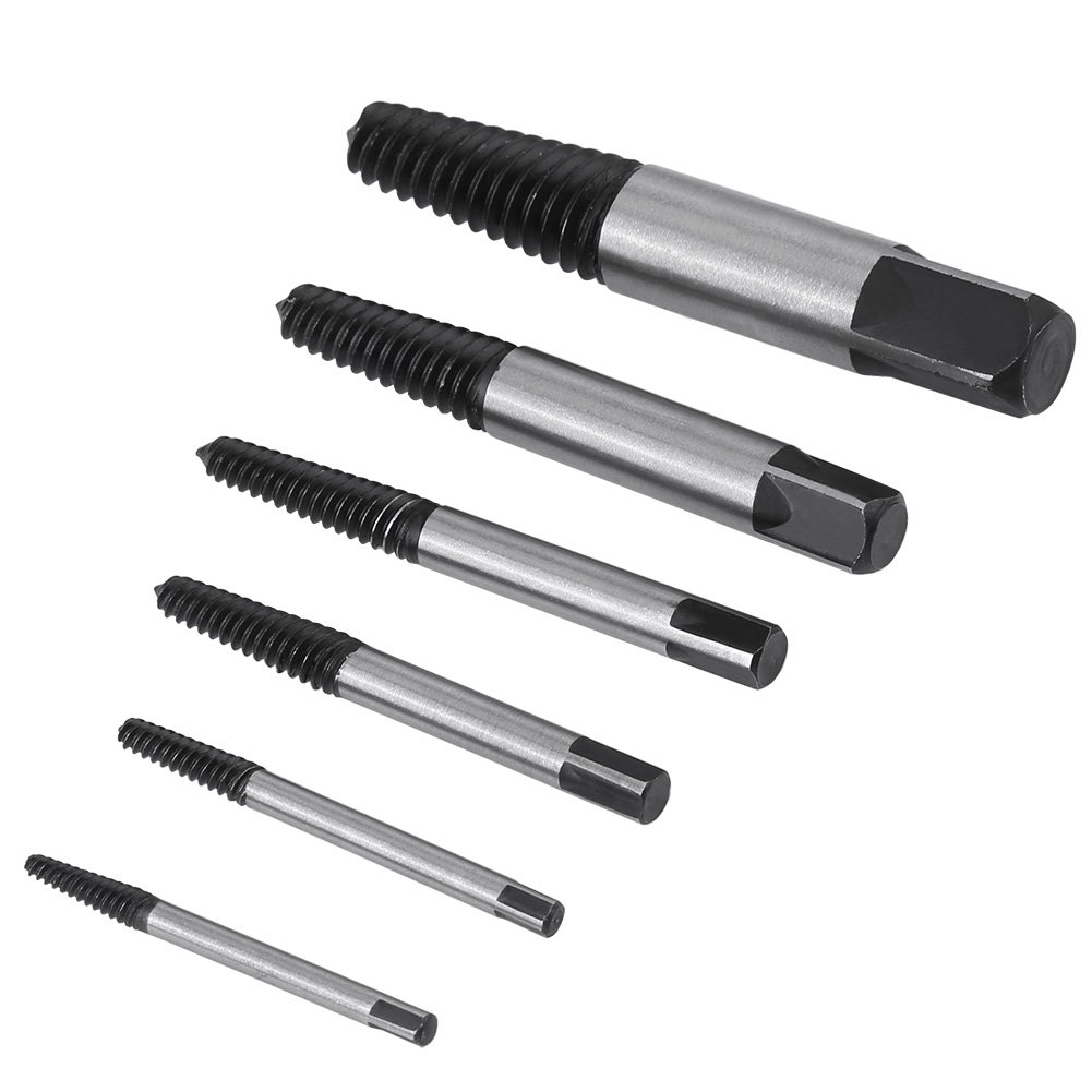6Pz HSS Danneggiato Estrattore Vite Set 4mm-25mm Spogliato e Bulloni Fastners Rimozione Strumento con Scatola