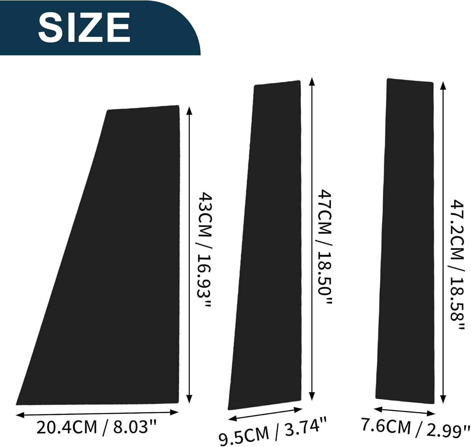 Door Pillar Window Trim for Toyota Sienna 2021-2023 Anti Scratch Sticker Pillar Posts Door Outer Exterior Cover Black 6 Pcs