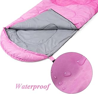 Sleeping Bag - 3 Seasons for Adults Kids Boys Girls Camping Hiking - Warm Cold Weather Lightweight Portable with Compression Bag for Backpacking in Spring, Summer, Fall and Winter